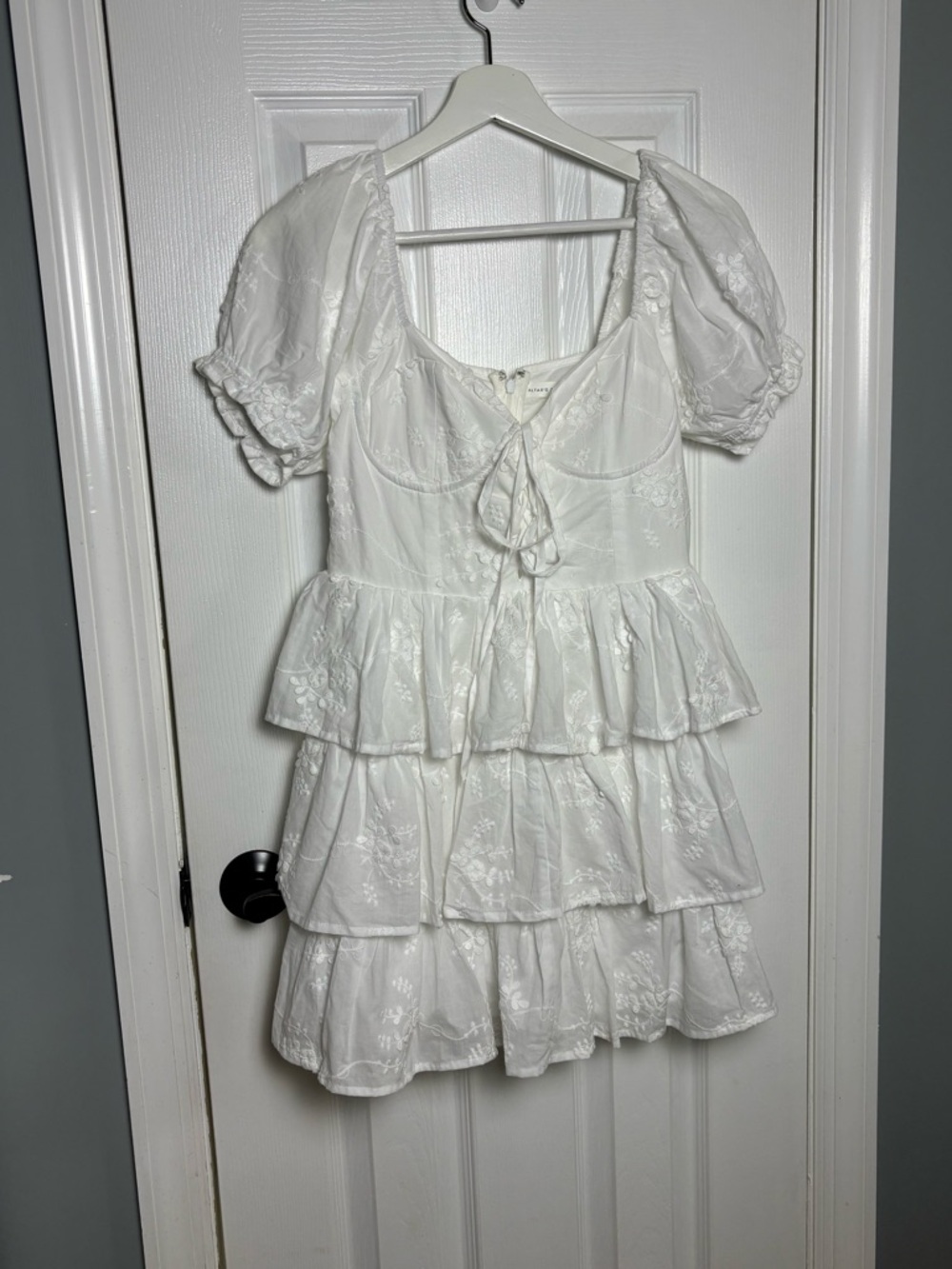 NWT Altar'd State White Tiered Eyelet Mini Dress